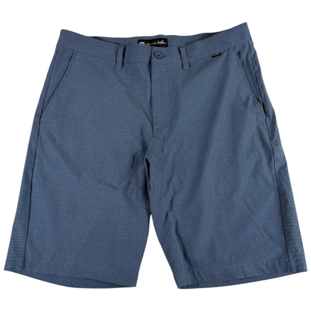 Travis Mathew Golf Shorts Mens 34 Blue Logo Stretch Performance Athletic Wear